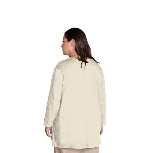 NEW ON THE PLUS SIDE v-neck long sleeve tee - plus in arctic white - Picture 2 of 2